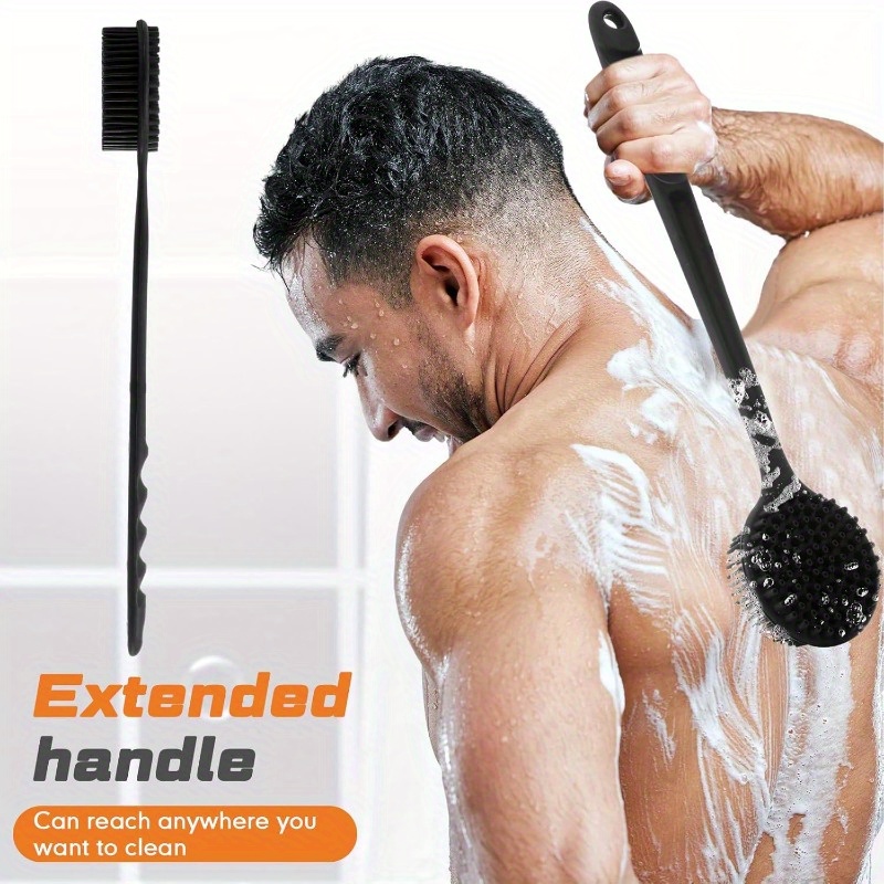 set of 2 soft silicone body brushes   featuring a non slip design for use in the shower   scrubbers come with a long handle and     health while generating foam suitable for   men and women Product details 0