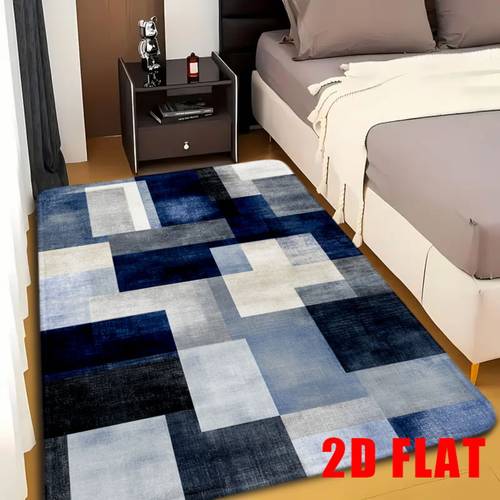2d flat 1pc modern abstract blue gray non slip bath suitable for bathroom safety soft flannel mat with thick cushioning durable anti skid backing easy clean contemporary for indoor outdoor use in living room bedroom office 2d flat