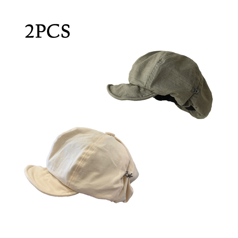 2pcs Japanese Art Retro Newsboy Painter Hats Set