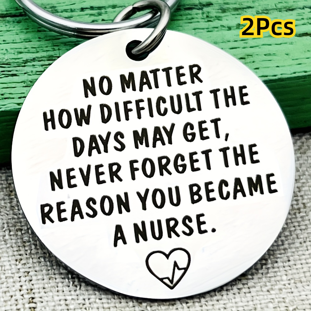 

2pcs Steel Nurse Keychain - Or Appreciation For Nurses, Rn, Lpn, And Nurse Practitioners