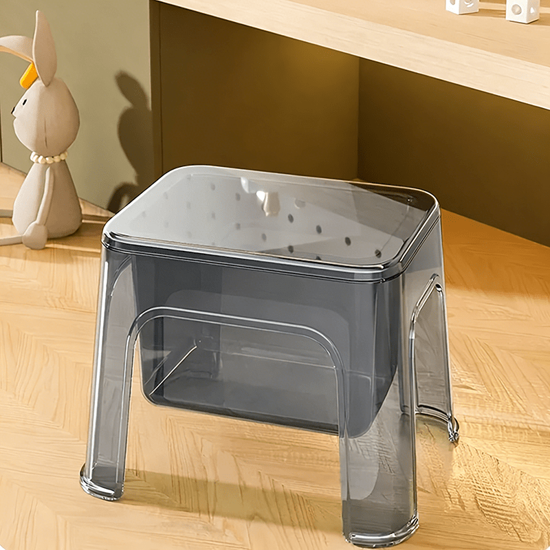 transparent shoe changing step stool hollow storage waterproof sturdy and durable multipurpose footstool simple household step stool suitable for living room bedroom bathroom laundry room garage bedside non slip step stool Product details 16