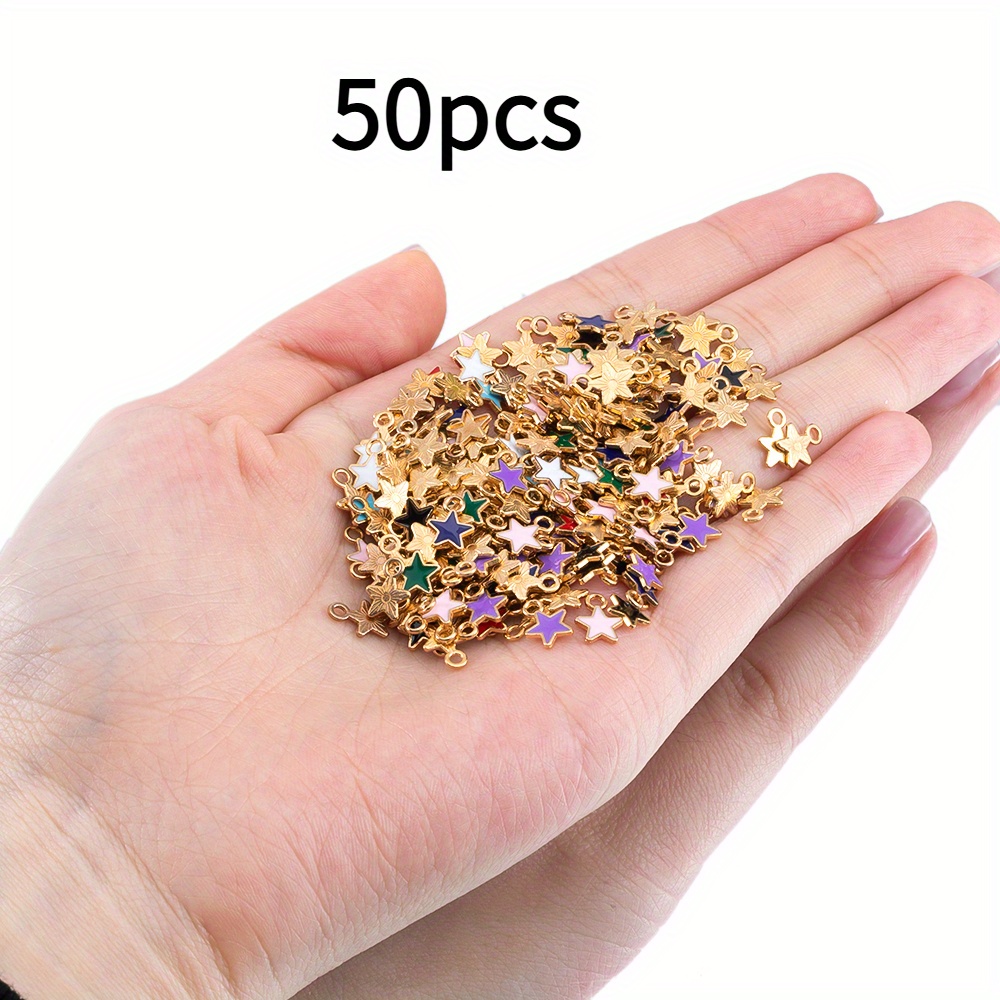 TEMU 50 piezas de Colgantes MINGXUAN de Aleación - Estrellas Coloridas y Brillantes para Manualidades, Accesorios para Zapatos y Botas (Multicolor),