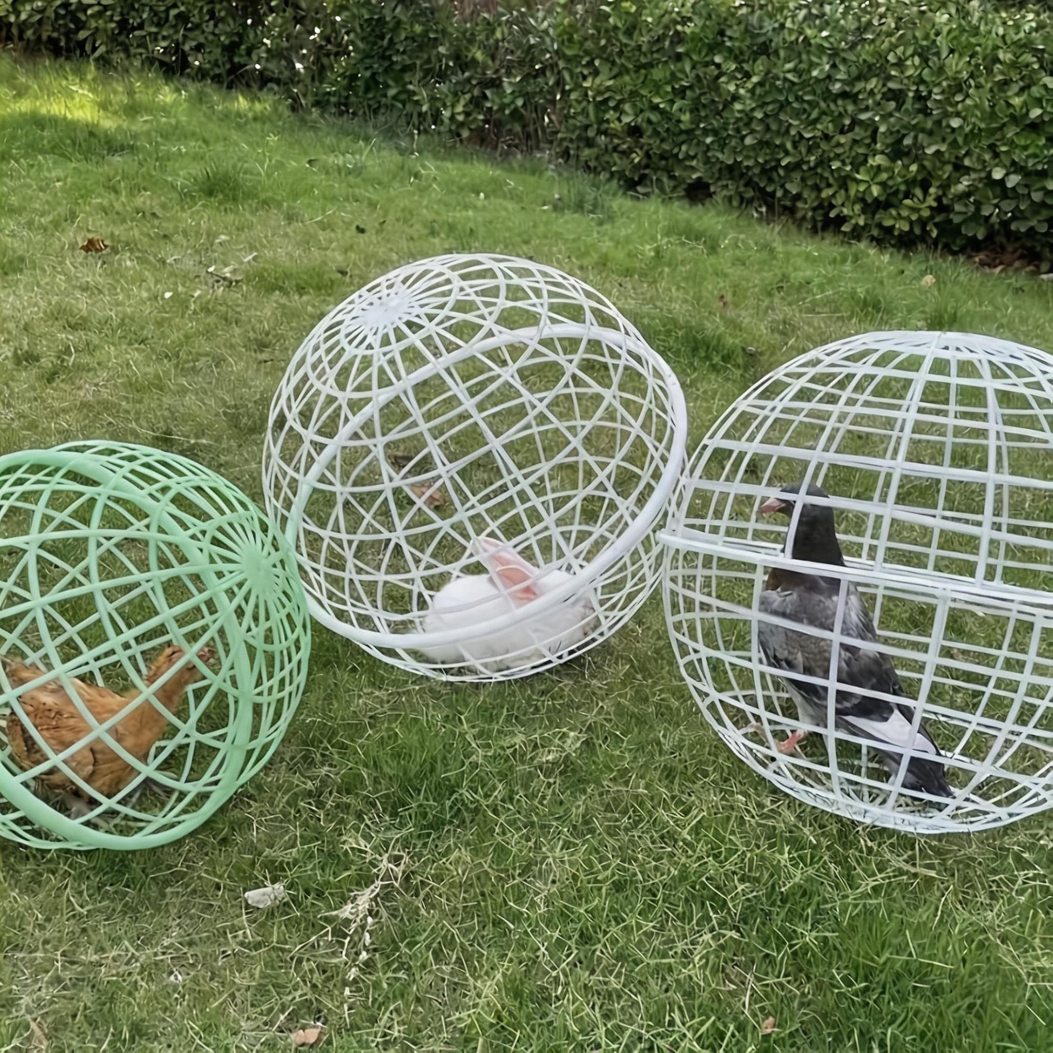 2pcs rolling round coop 11 8in 15 7in portable heavy duty poultry cage anti dog and anti horse outdoor   safe enclosure for chicks ducks and birds lightweight easy to assemble ideal for   and urban agriculture