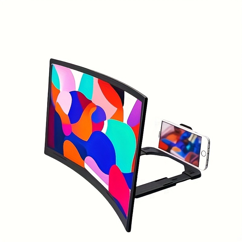 Image of 2026 New Curved Screen Adjustable Mobile Phone Holder, Screen Magnifying Glass, Improve Viewing Angle, Portable Foldable Mobile Phone Holder