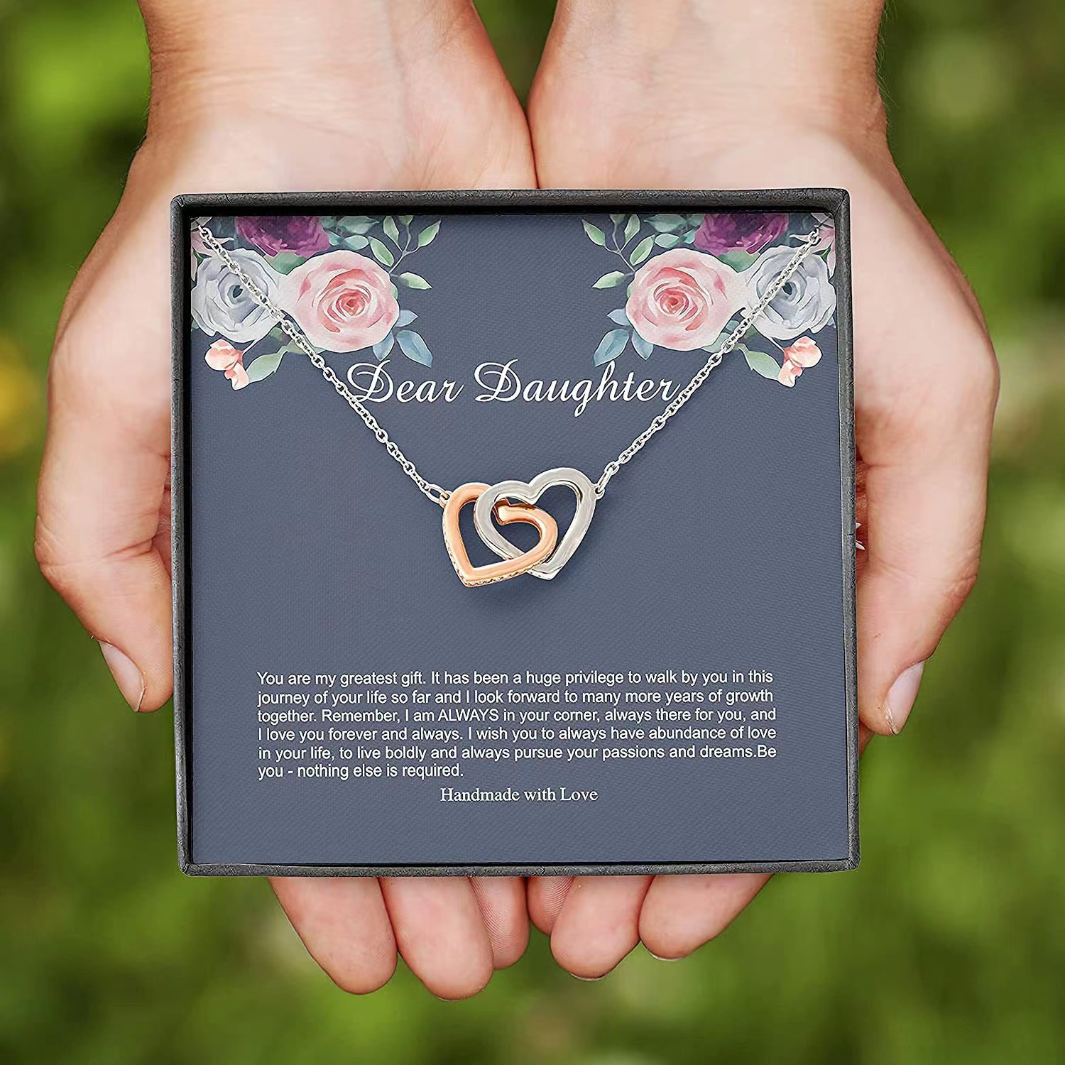 

Elegant Copper Locket Necklace With Letter Card For Granddaughter - No Plating, Gift For Birthday, Graduation, Christmas - Valentine's Day Suitable, All Season Jewelry