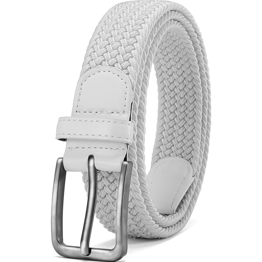 Men's Casual Stretch Golf Belt, Adjustable Woven Fabric Design