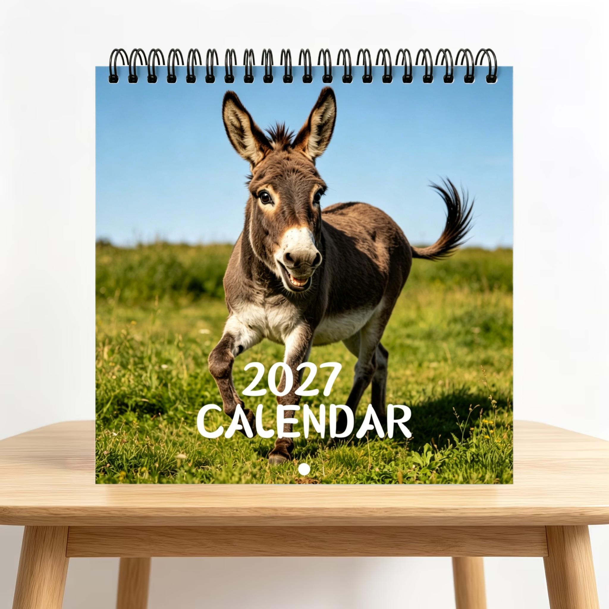 TEMU : 12-month Double-sided (page) Thick Paper, 8.3x8.3 Inches Relaxing Donkey Theme Wall Calendar | Colored Design, Suitable For Personal Planning