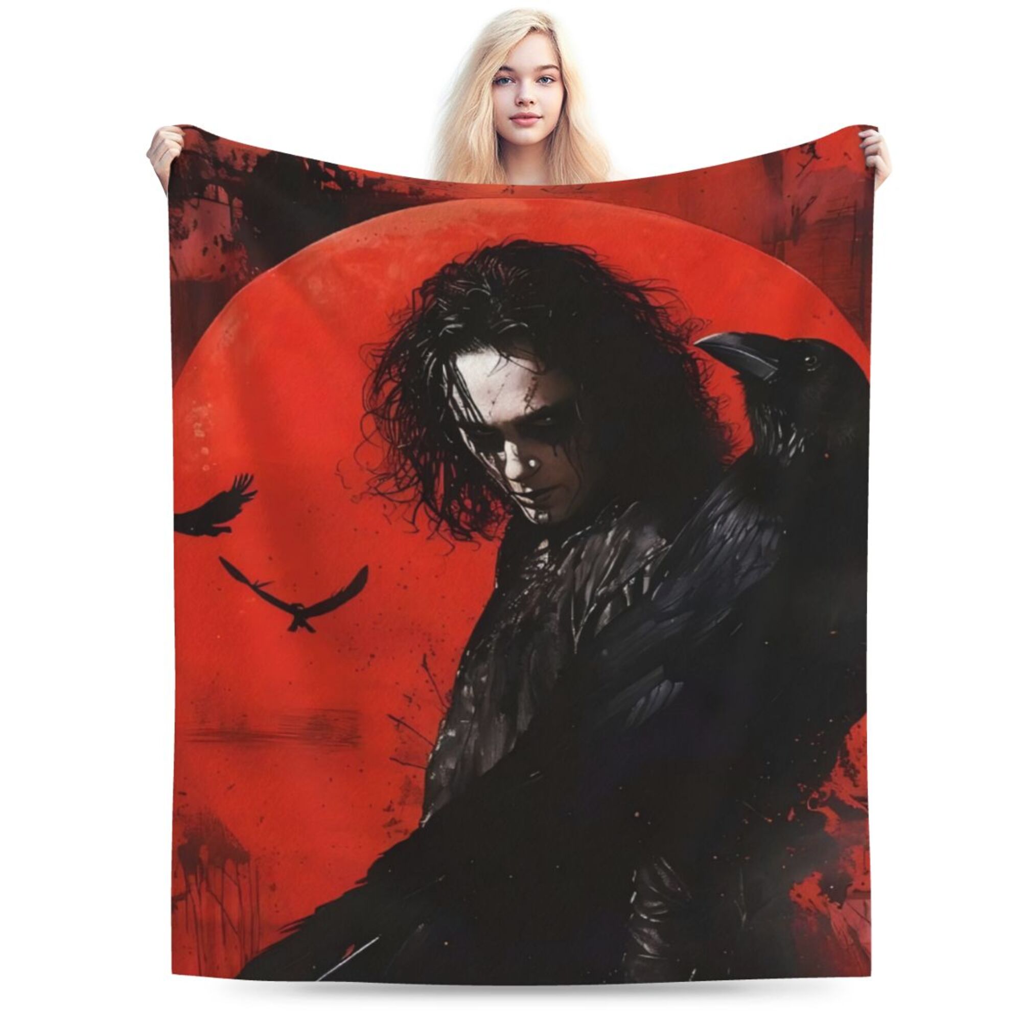 

Cozy Flannel Throw Blanket With Crow & For Man Design - Birthdays, Christmas, Halloween | Soft, Warm & Versatile For Couch, Bed, Travel | Gift Idea