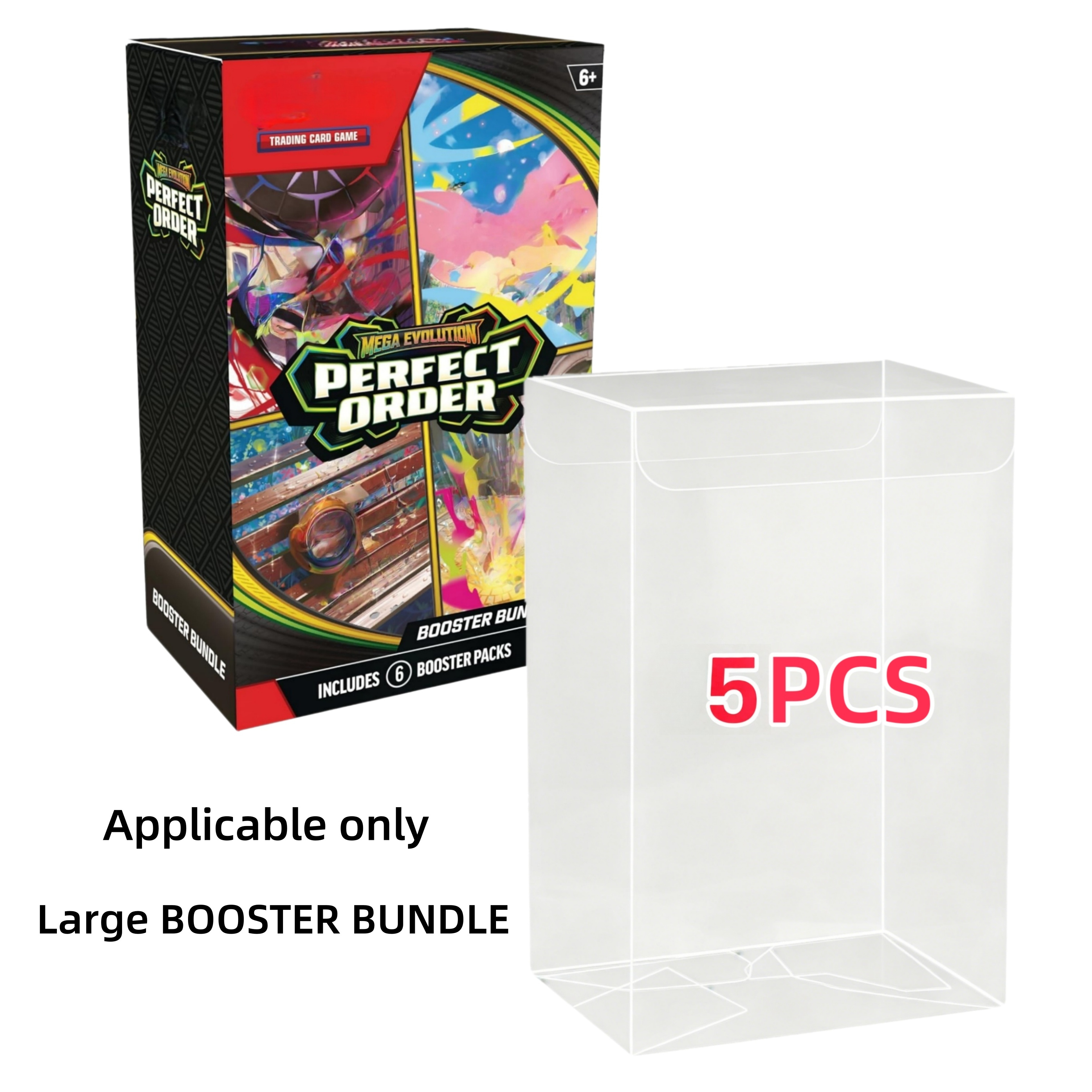 TEMU Étui pour lot de boosters TCG - rigide en PET de 0,5 mm, -poussière et à l'écrasement avec affichage transparent -UV (Boîte non incluse)