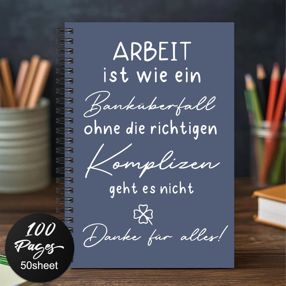 TEMU 1pc Of German Office Spiral Notebook - A Journal Suitable For Work, A Thoughtful Gift For Colleagues, , Or As A Farewell Or Birthday Present,