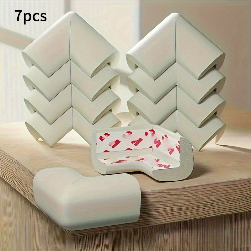 TEMU 7pcs Set Of Soft Foam Corner Protectors, Pre- For Furniture, Fireplaces, Tables, Stairs, And Cabinets, With Pre-adhesive Tape To Protect Edges