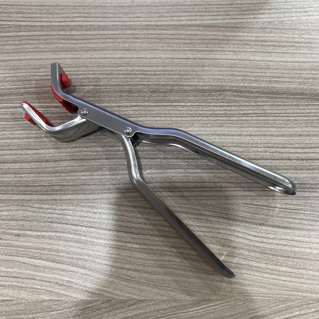 TEMU 1pc Stainless Steel Anti-scald Clip | Kitchen Bowl And Steamer Tongs, High-temperature Resistant, Ergonomic Handle - Lightweight And , Suitable