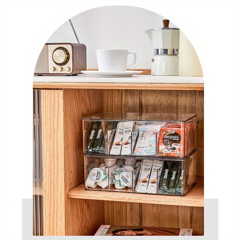 PRETYZOOM Boîte à Thé En Bois 3 Compartiments – Organisateur Sachets Thé & Sucre – Rangement Élégant Comptoir Cuisine & Bureau