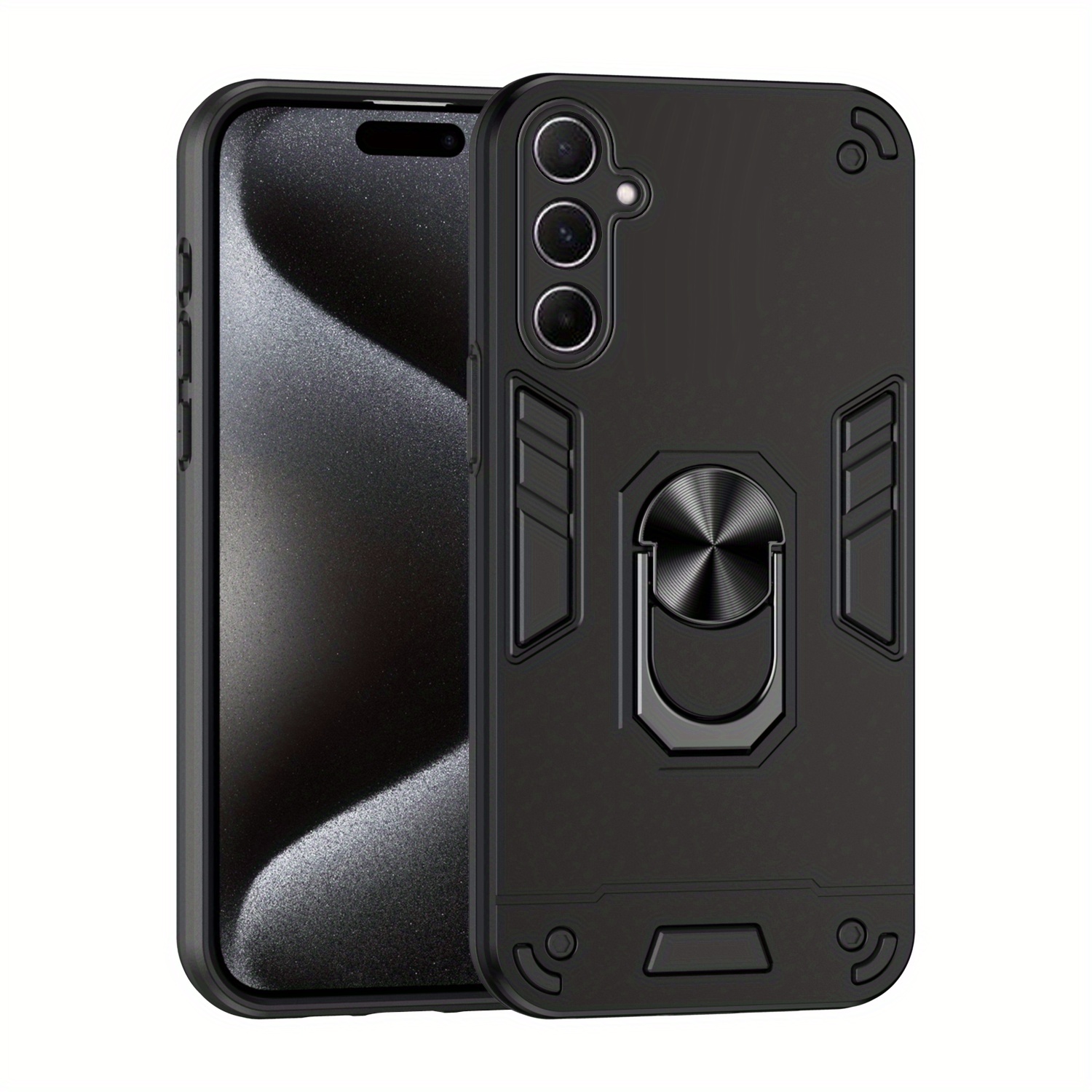 Phone Case - For A56 Case, Shockproof Protector Armor With Ring Kickstand Anti-drop Magnetic Guide Lens Protection Phone Case