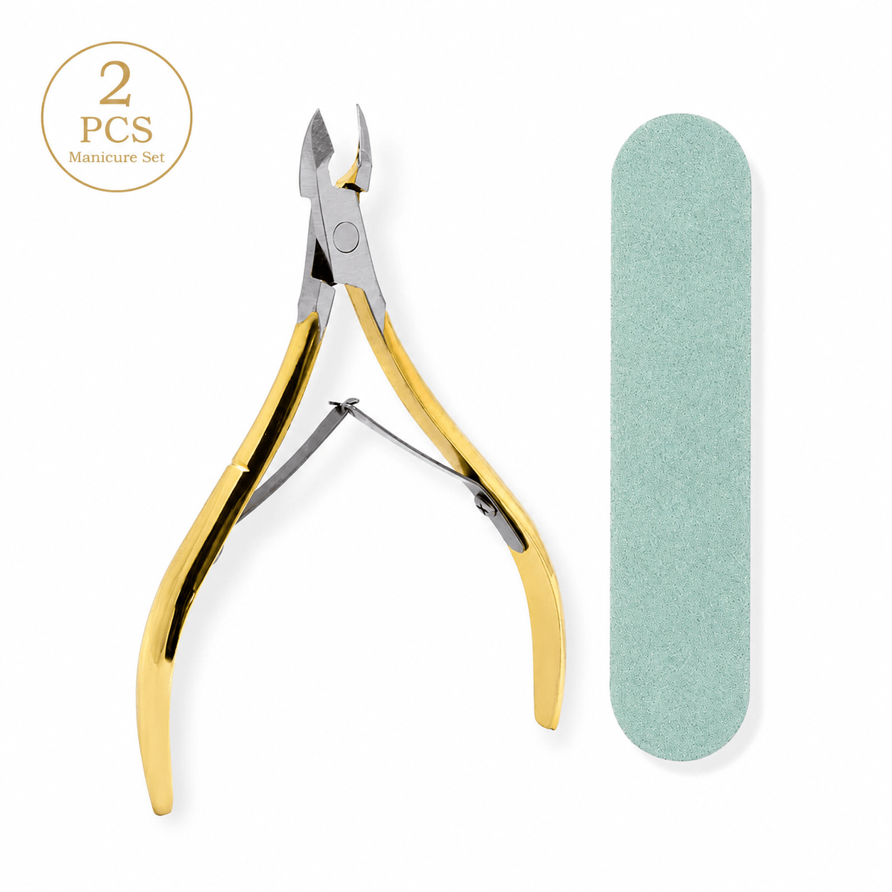 TEMU 2pcs Set Of Golden Dead Skin Razors And Nail Files, For Dead Skin On Hands And Feet, With Burr Corner Cuticle Trimmer And Cuticle Pusher Set,