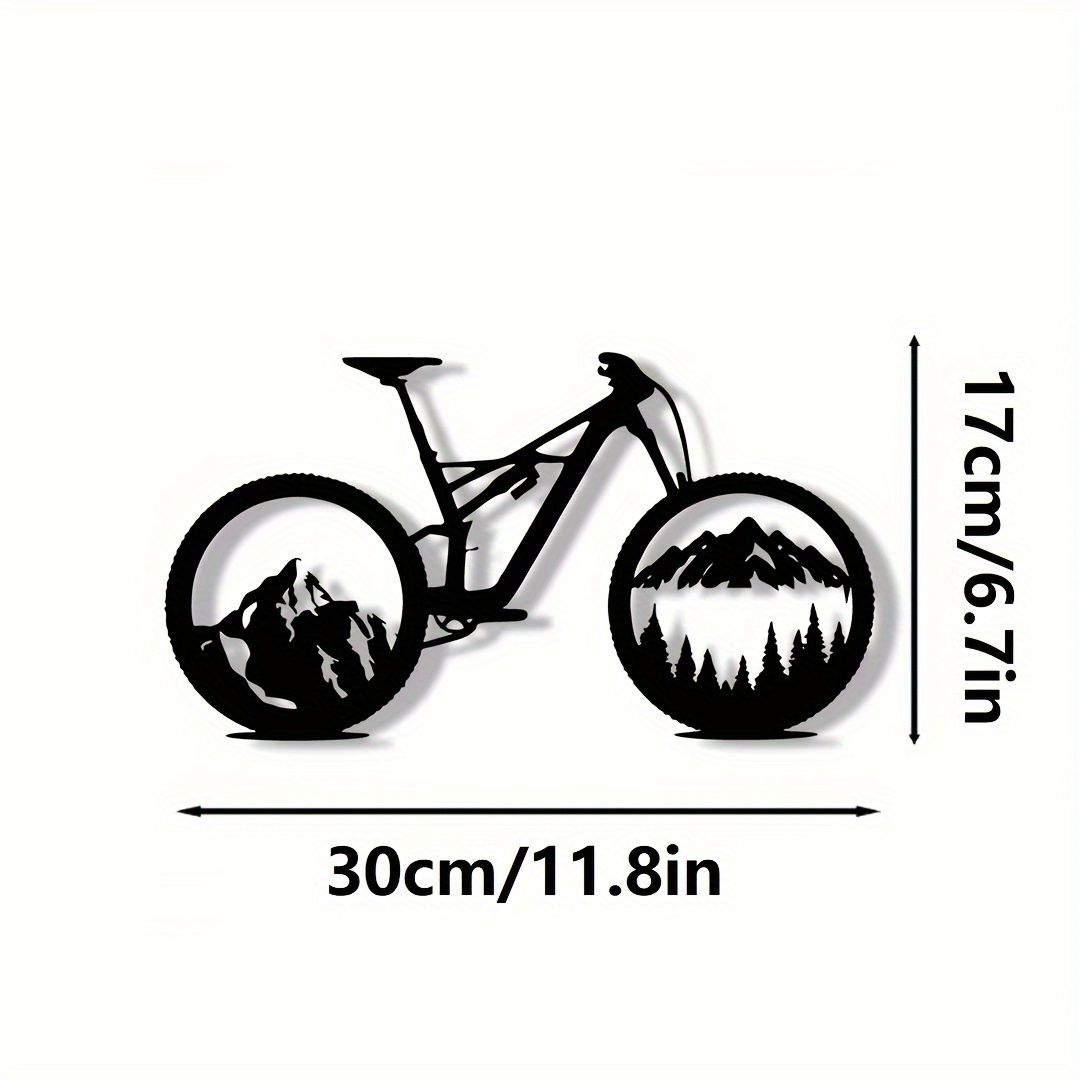 TEMU Acrylic Mountain Bike Wall Art - Black Landscape Mountain Decor, Suitable For Living Rooms, Bedrooms, Or ' Spaces, Bedroom Artwork |