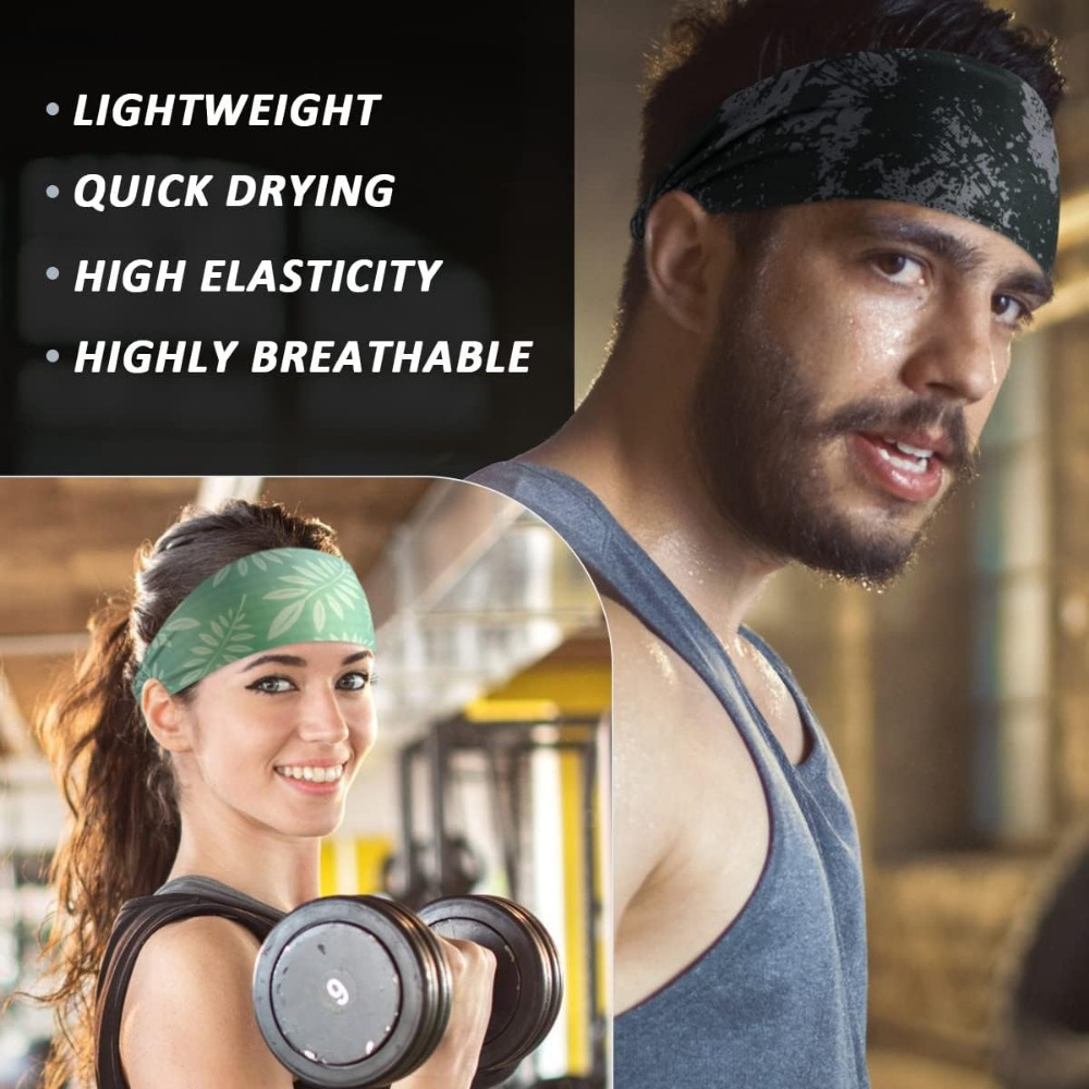 sports headbands men women 5 pack moisture wicking - Temu display picture 1