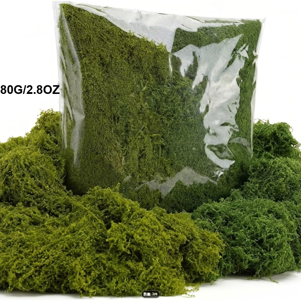 TEMU Muschio per Piante in Vaso da Interno, 1Oz/2.8Oz Muschio Artificiale Realistico per Giardini Fatati, Terrari & Artigianato, Decorazioni in per