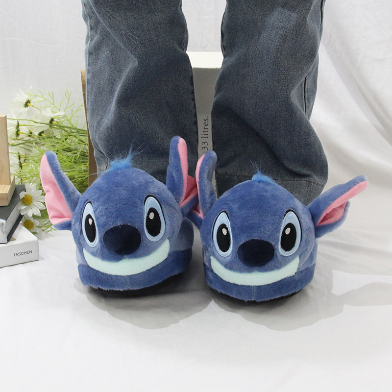 Cartoon Stitch Huissloffen, Stitch Winter Unisex Pluche Warme Schoenen, Damesschoenen