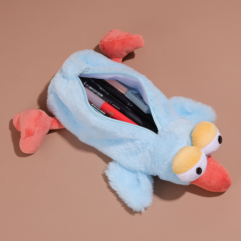 TEMU 和風 ぬいぐるみ風 コウチドリ＆ハチドリ 筆箱 大容量 防汚 鳥型収納袋 かわいいコガラ/ハチドリ付き 文房具/ペン/マーカー用 オフィス整理に