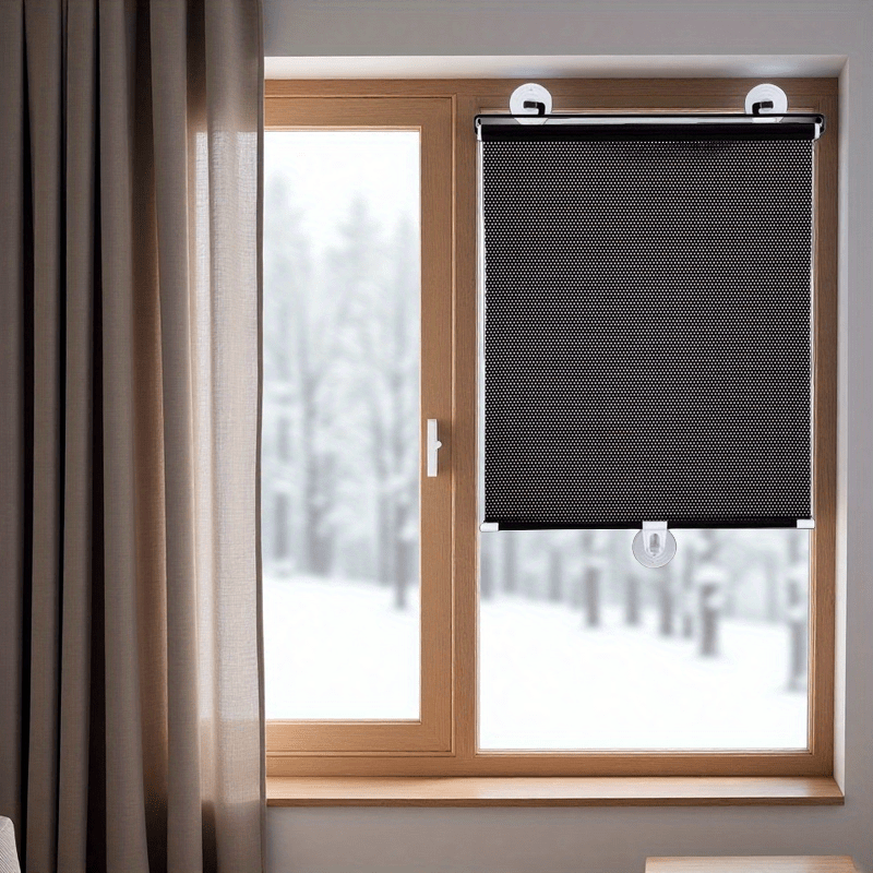 1pc of Blackout Roller Window Shades | Installation Without Drilling | Suitable for Bedroom And Balcony | Designed for Wind Protection | Mounting Without Leaving Marks | Easy to Pull Operation
