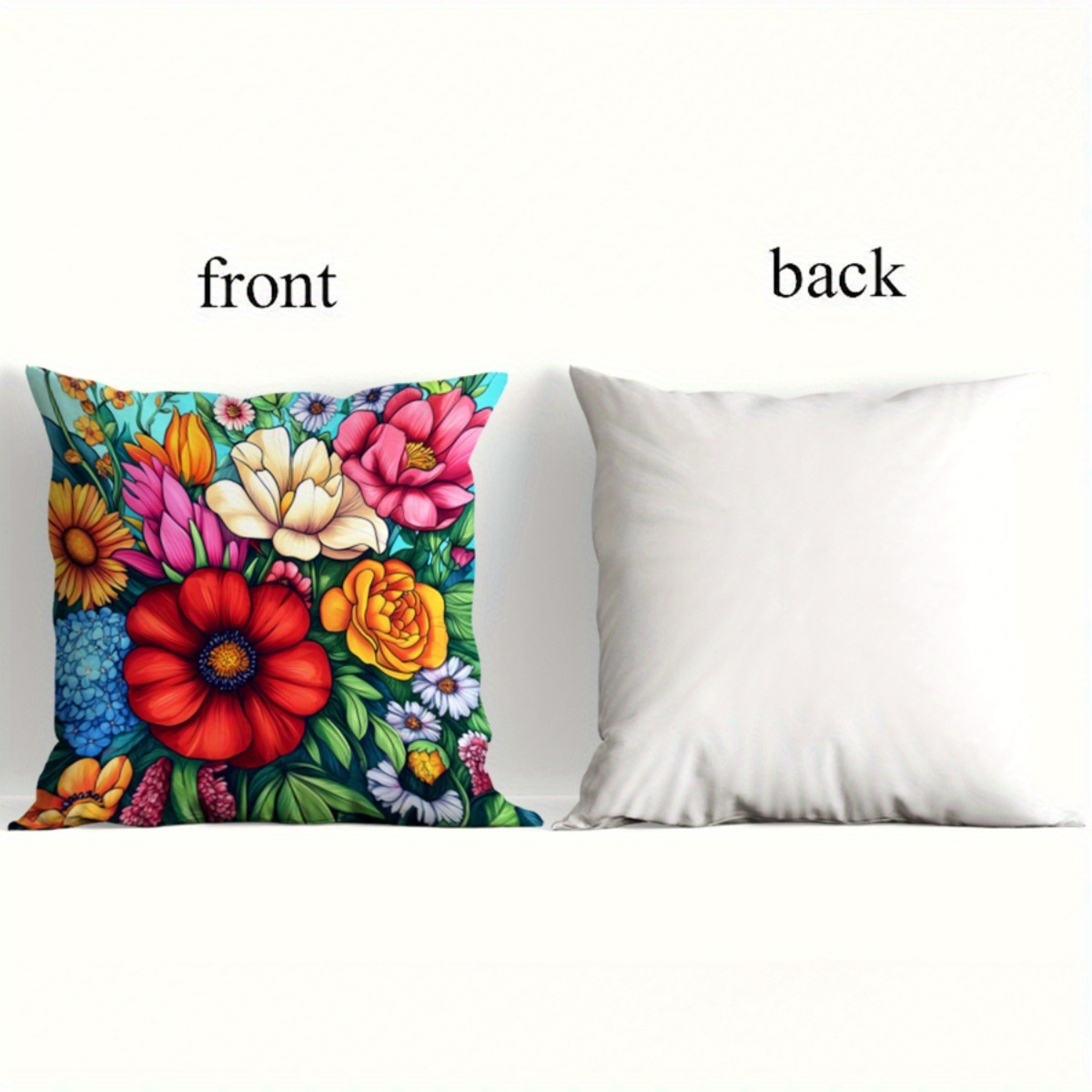4pcs Set Vibrant Floral Print Outdoor Patio Sofa Cushions - Zippered Design, Machine Washable, Suitable for Summer Leisure and Seaside Decor, Outdoor Sofa Accessories | Vibrant Sofa Accents | Durable Outdoor Fabric