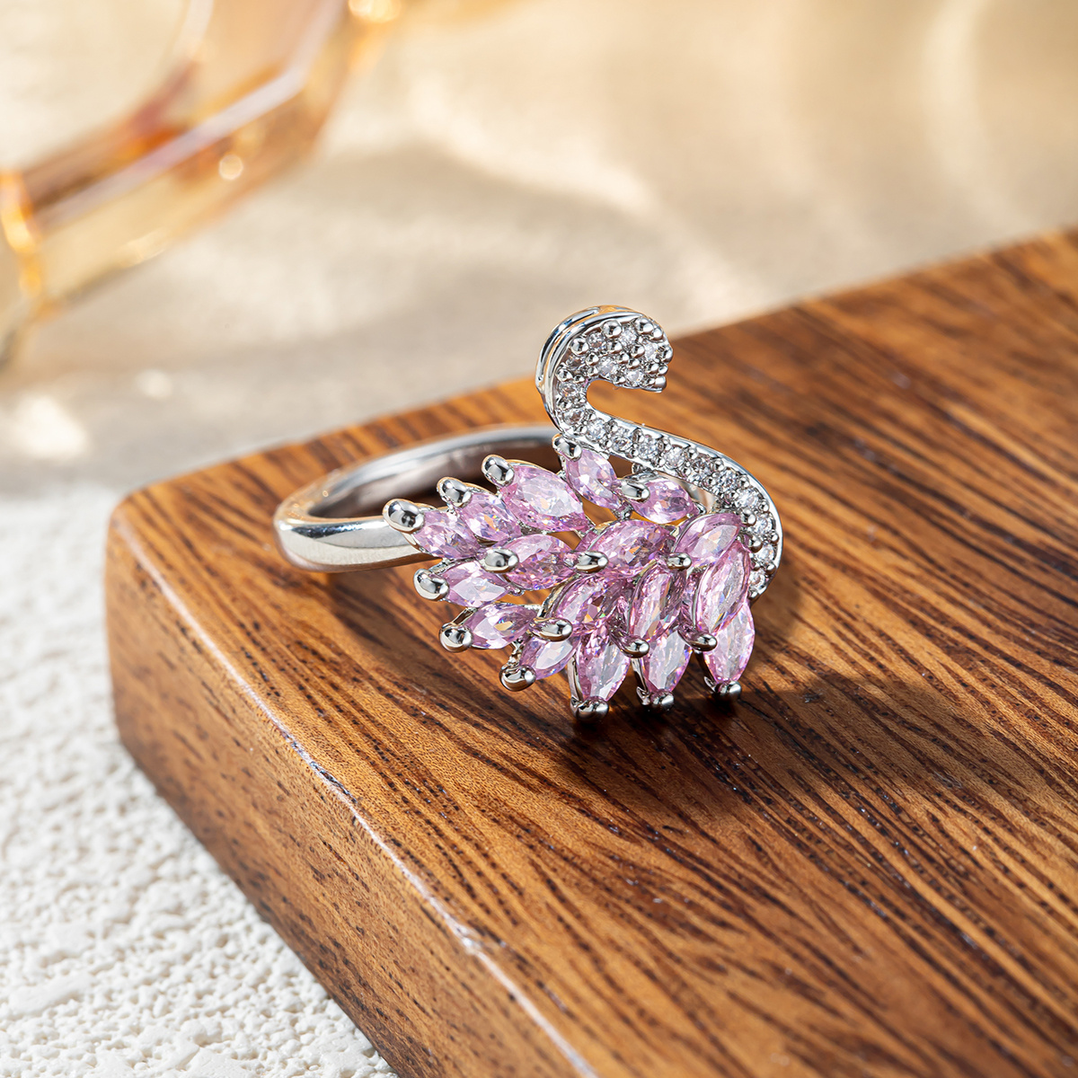 Women's Elegant Swan Ring, Plated Jewelry Gift