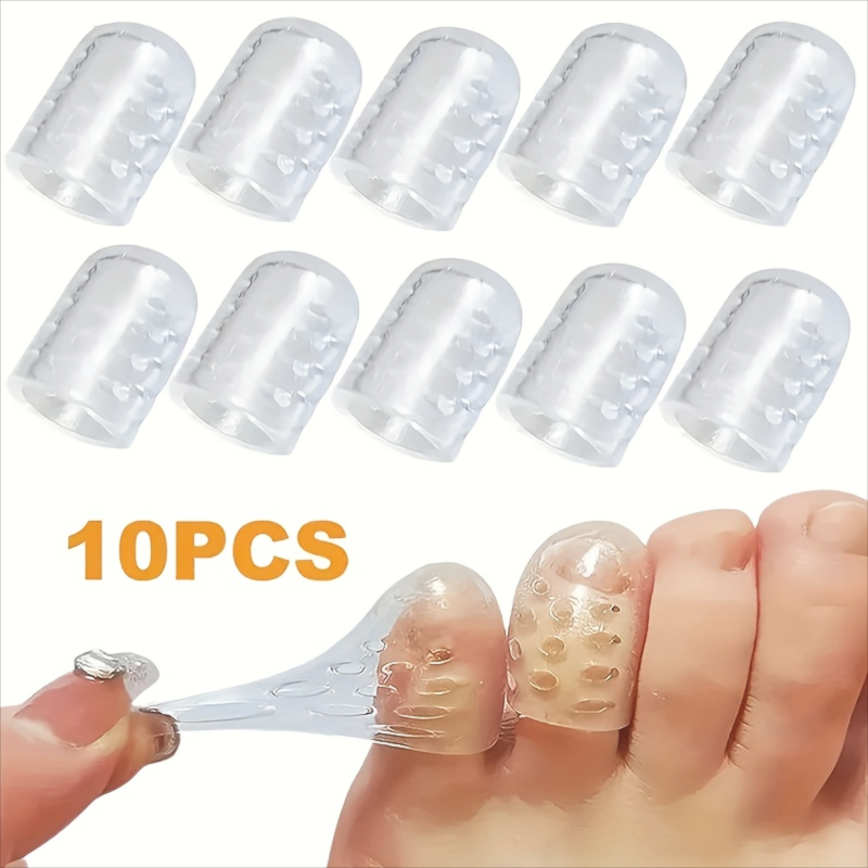 10pcs Toe Protectors Anti-friction Breathable Toe Guards, Breathable Gel Toe Protectors, Flexible Foot Care Additions, Unisex Odorless Toe Covers, Anti-friction Toe Tubes