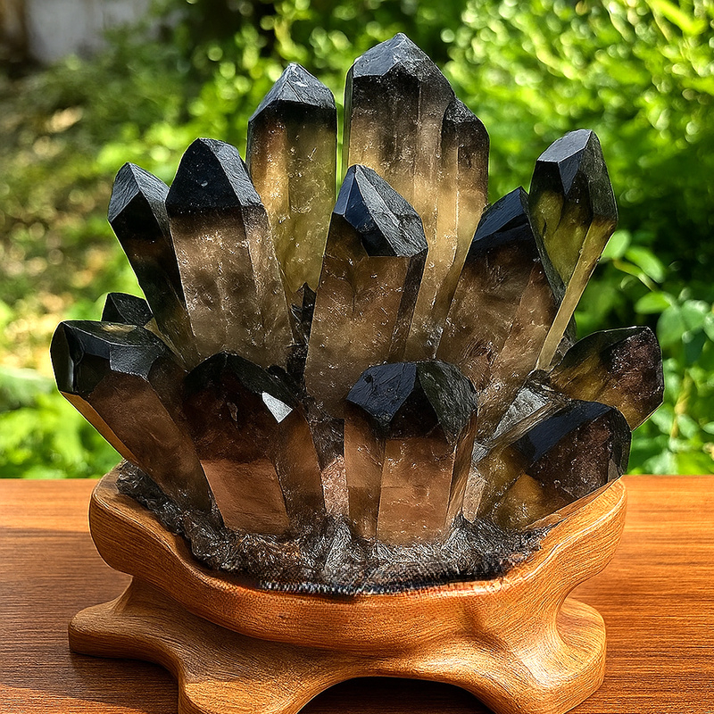 TEMU Natural Tea Crystal Cluster Home Office Study Decoration Ornament Valentine's Day Easter Father's Day Ideal Gift For