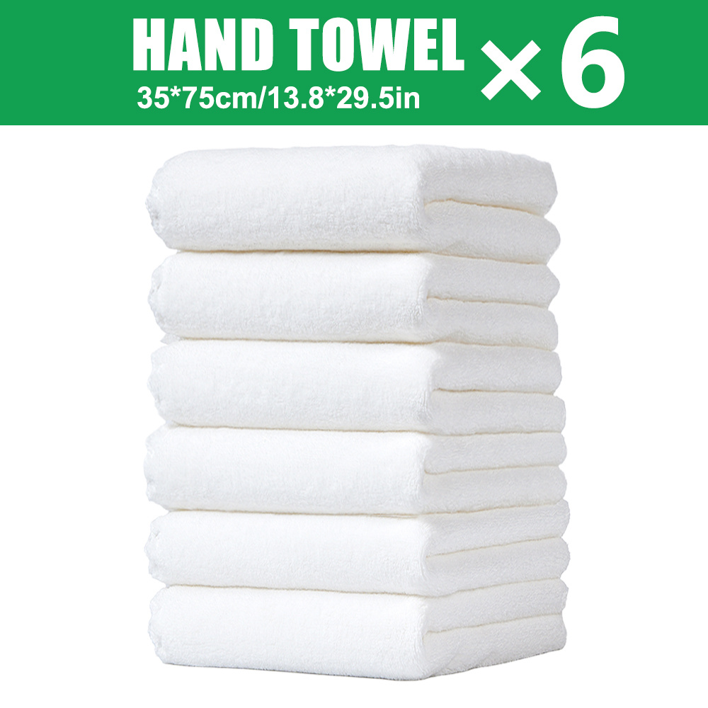 TEMU 6pcs Solid Color Hand Towel 35*75cm/13.8*29.5in, Microfiber Material, Skin-friendly, Absorbent, Multiple Colors, Absorption, Suitable For Salon,