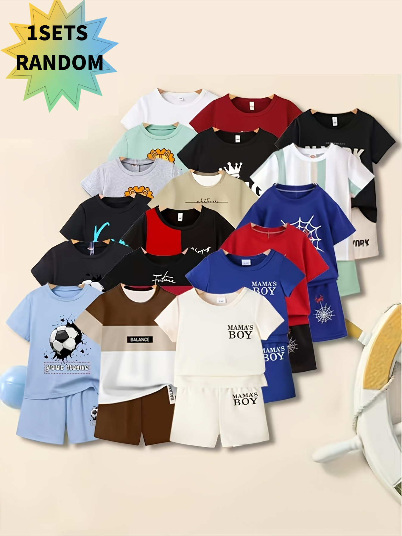 36pcs set 2pcs 1 set     boys fashionable 3d printed casual pullover shorts set boys outdoor t shirt shorts set suitable outdoor wear 2pcs     very suitable for outdoor activities