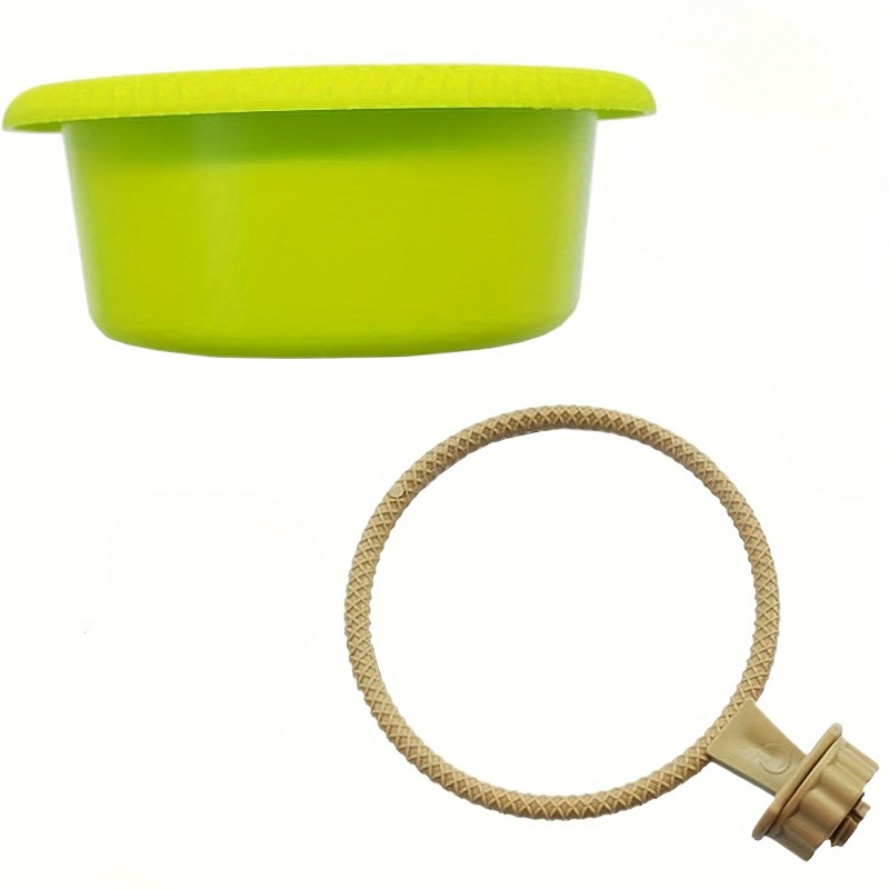 2pcs Multifunctional Green Birdcage Perch & Bathtub Set - Durable Pvc, Easy- With Rope Ladder & Standing Stick For