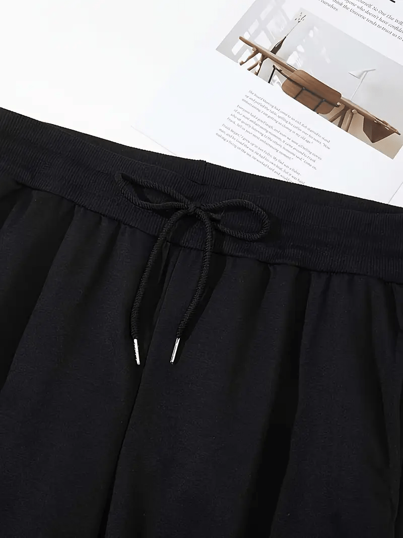 3pcs Men's Casual Sweatpants with Hood, 'Abidos Logo'Print design,Drawstring Design,Lightweight, Elastic, and Breathable, Suitable for Spring and Autumn Outdoor Sports. Loose Fit, Men's Sport Pants/Men's Long Pants, Running Pants, Workout Pants