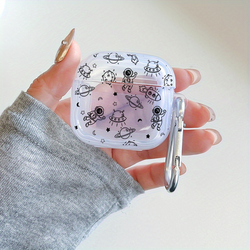TEMU For Airpods 4 Luxury Silicone Shockproof Full-body Starry Elements Pattern Headphone Case For For Airpods 1/2/3/pro/pro (2nd Gen) O1 Creative