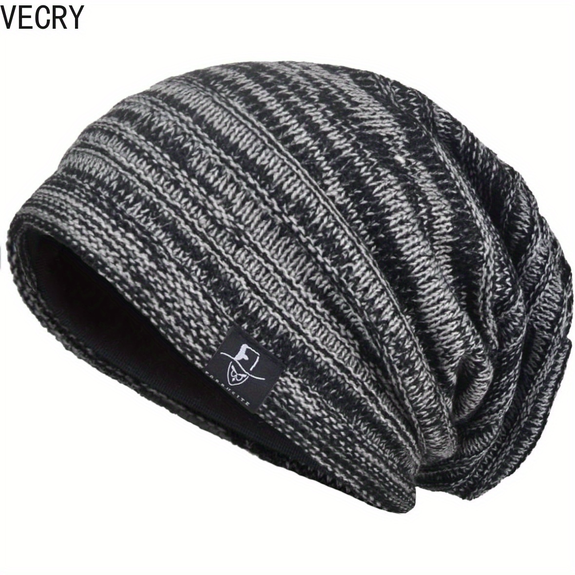 

Vecry Mens Oversize Skull Slouch Beanie Large Vintage Knit Hats