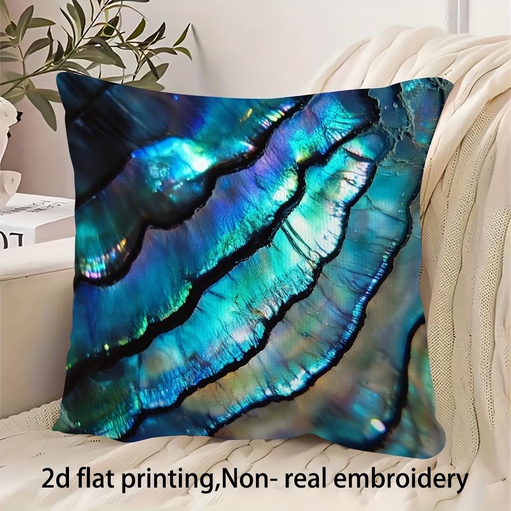TEMU A Single Pillowcase Featuring A -green Abalone Shell Pattern, Made From Soft And Smooth Polyester Short Pile Fabric, With -sided Printed Design.