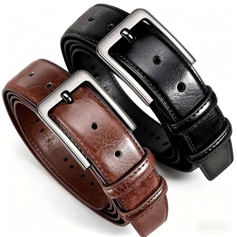 mens genuine leather belt with alloy pin   suitable for business formal trousers and casual jeans adjustable length wear resistant and scratch proof ideal for daily   office work dates and social   made of soft genuine