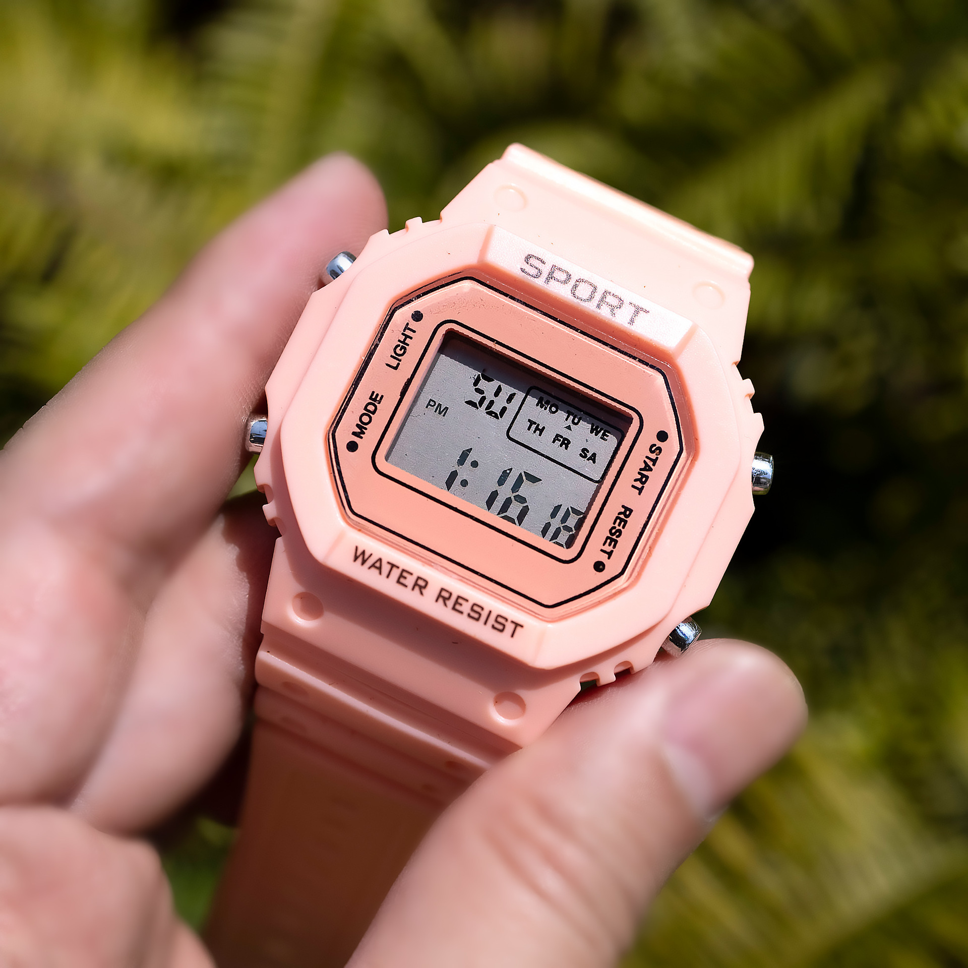 1pc Men'S And Women'S TPU Strap Multi-Color Sports Fashion Multi-Function Luminous Alarm Clock Square Case Electronic Watch Suitable for Daily Decoration Gifts