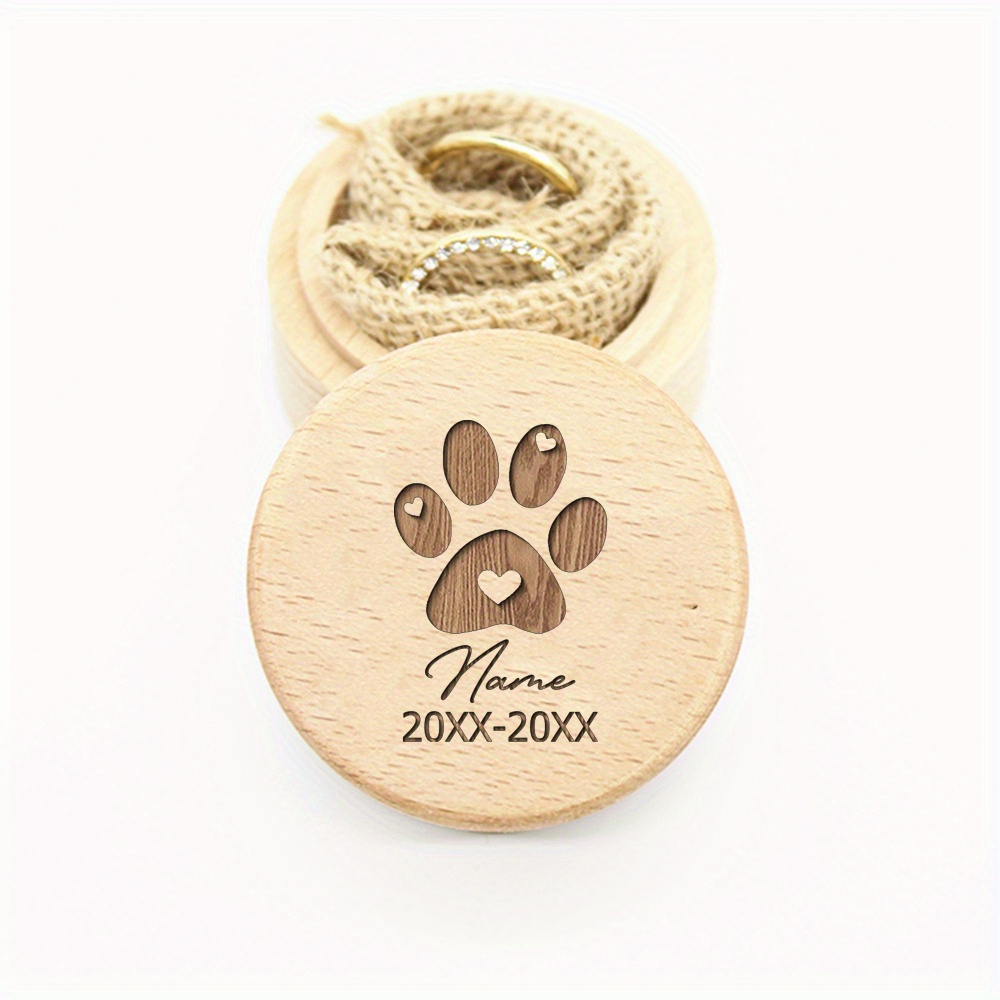 Customized Paw Print Pet Memorial Box for Keepsakes