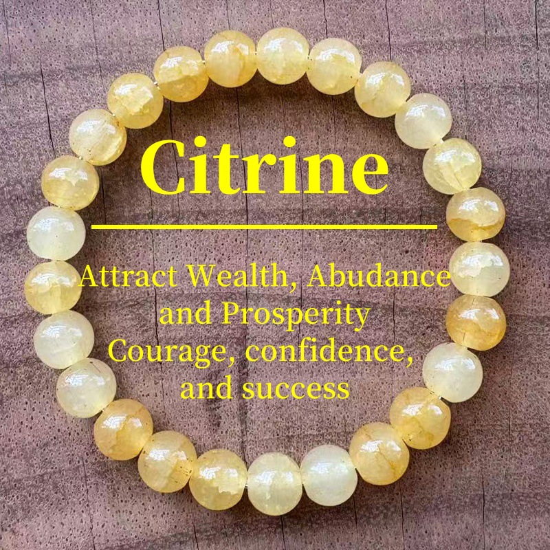 Women's Fashion Beaded Bracelet, Yellow Striped Crystal, Handcrafted Yellow Crystal, Elastic Bracelet