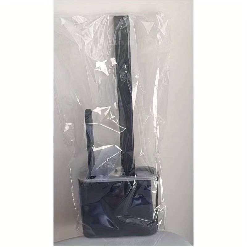E-shop Toilettenreinigungsbürste mit Wandmontage-Aufbewahrungsbox - Flachkopf-Design für Badezimmer- & Küchenreinigung, Langlebiges Schwarzes Material,