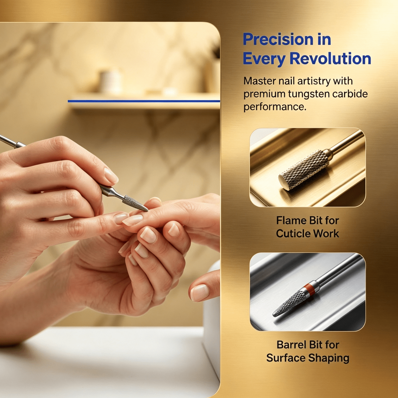 10pcs Multi-Shape Tungsten Carbide Nail Drill Bit Set