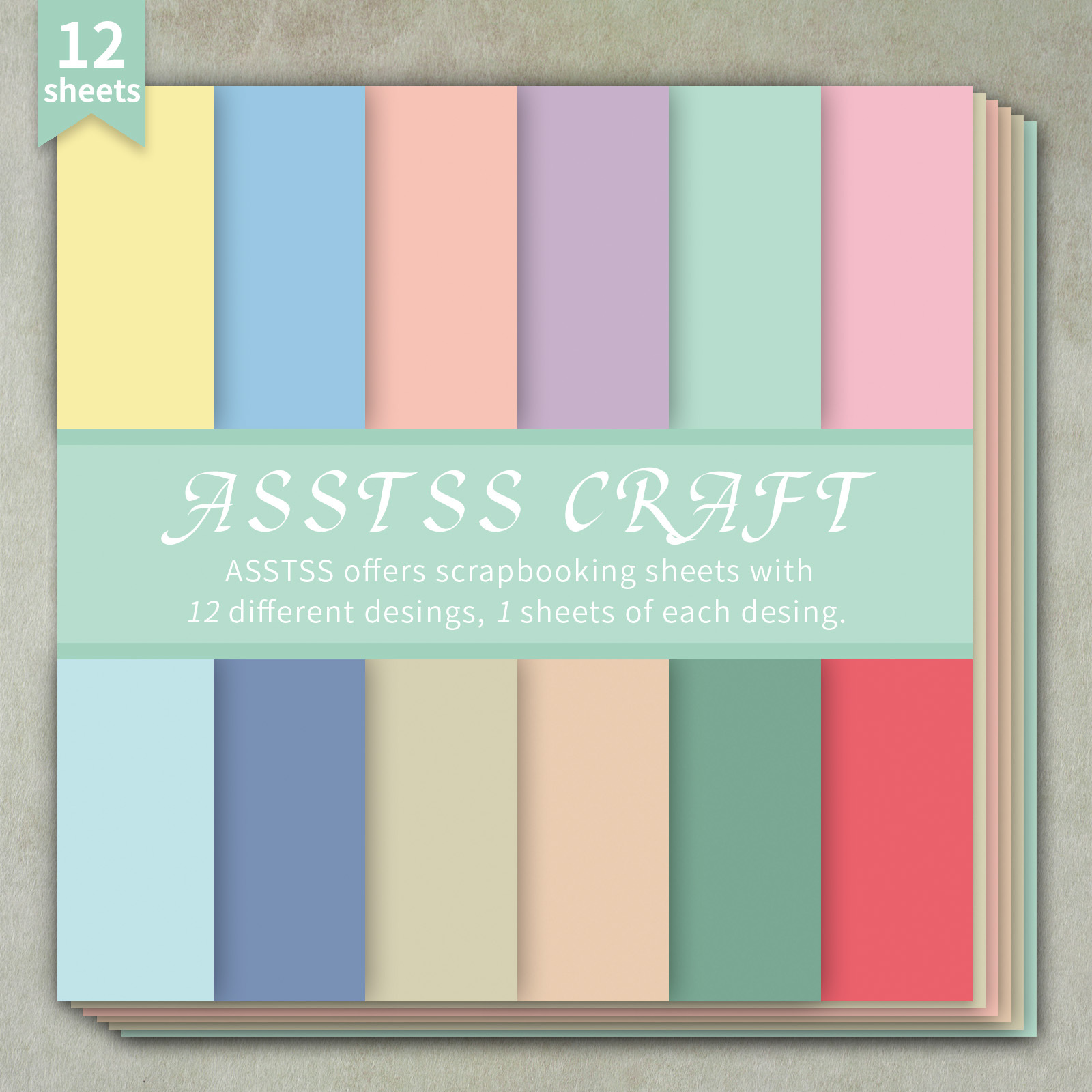 TEMU 12-sheet Asstss 6x6 Inch Scrapbooking Paper Pad, Macaron Morandi Solid Color Minimalist Style Backing Paper Supplies, Heavyweight Cardstock For