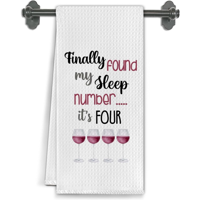 TEMU 1-pack Dish Towel, Fun Wine Towel, Gift For Wine Lovers, For Bar Decor, Fun Alcohol-themed Gift Decoration. Cleaning Cloth, Scouring Pad, Dish