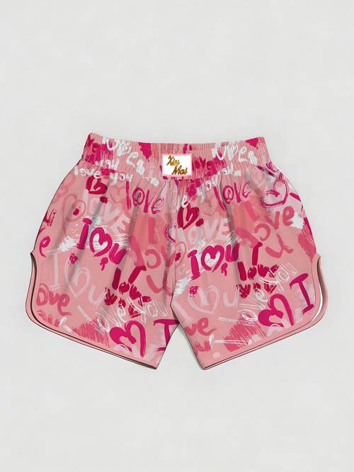 Boxing Training Shorts, Muay Thai Shorts, Free Combat, , Children Training Sports Casual Boxing Shorts Suitable for Boys, Valentine S Day Gift, Love Word