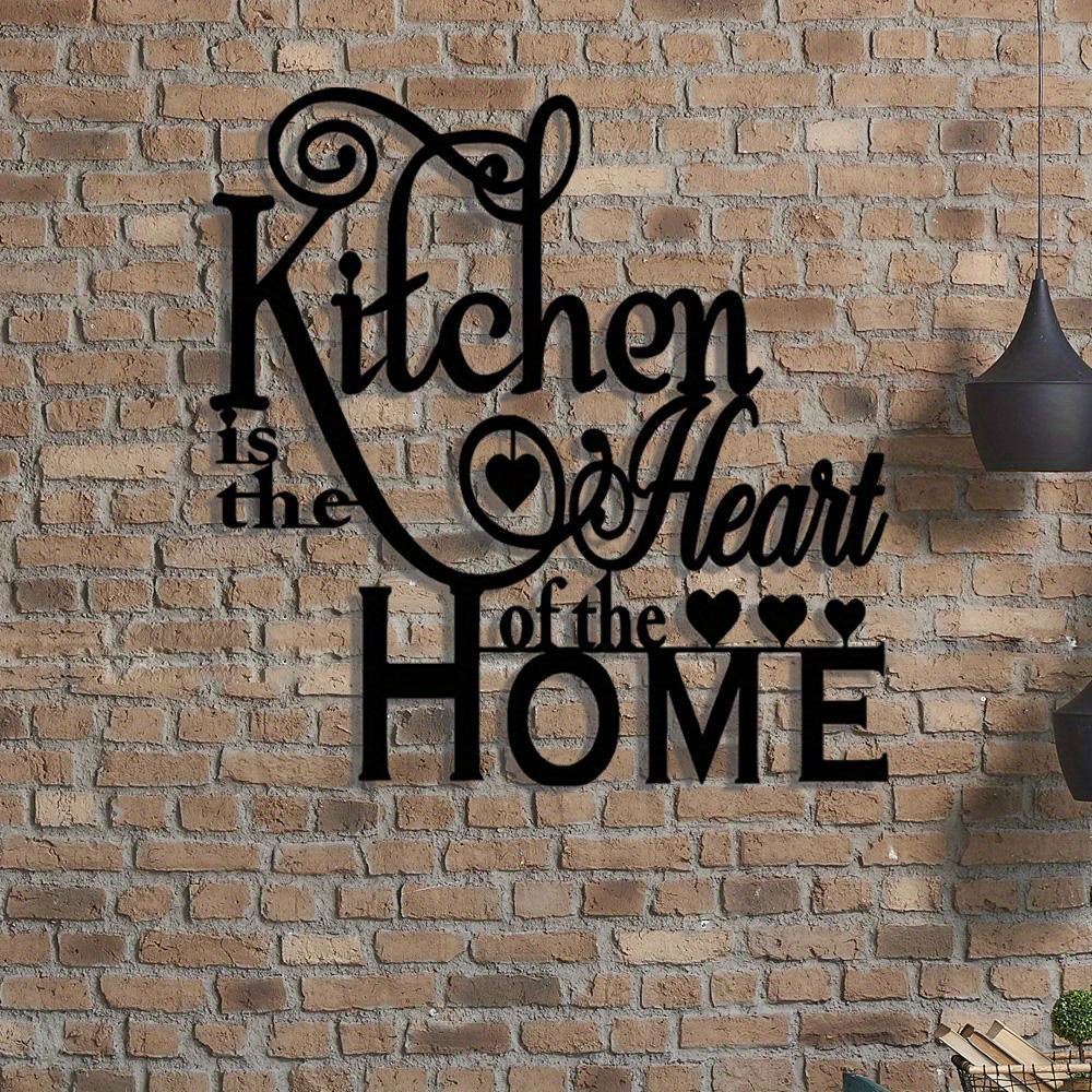 2d flat 1  is   of the home metal wall art sign with elegant cursive script decorative hearts durable kitchen decoration for homes cafes shops bars and more bar decor sign elegant script design sophisticated decor kitchen wall decor   room decor Product details 6