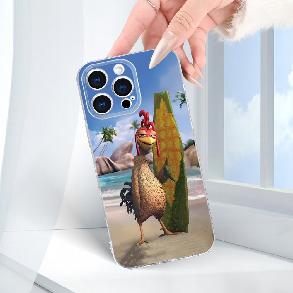 TEMU Phone Case - Humorous Chicken-themed Phone Case Featuring A Surfboard, Suitable For Various Iphone, An Excellent Present For Ones And For