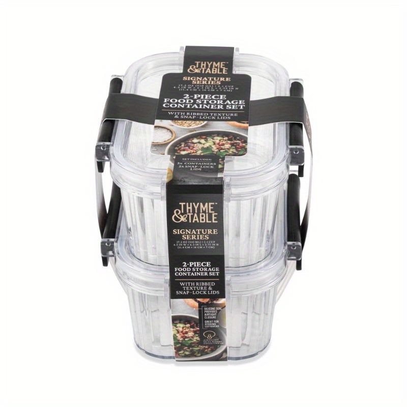 2pcs clear glass food storage containers with black handles airtight microwave safe   cakes   and more stackable design for easy organization cake storage stackable containers   closure cake storage containers Product details 3