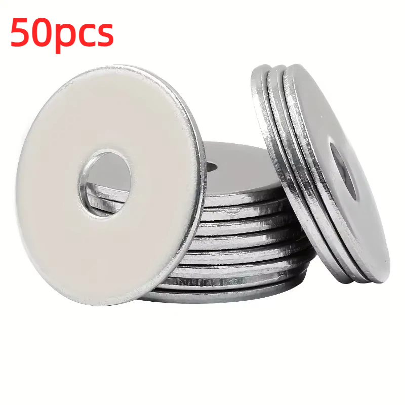 TEMU Lot de 50 rondelles plates M6, joints métalliques, antirouille pour usage intérieur et extérieur