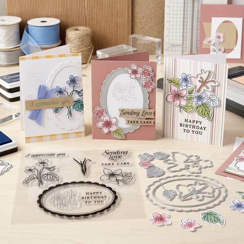 Stempel Schneidematrizen separat erhältlich ONLINE EXKLUSIV Klarstempel Metall-Schneidematrizen-Sets für Kartenherstellung, Scrapbooking-Zubehör, Fotoalbum-Basteln